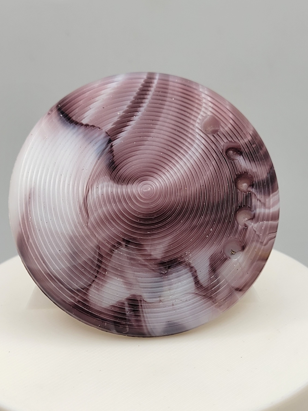 Vintage Purple Slag Genuine Czech Glass Concentric Circle Brooch